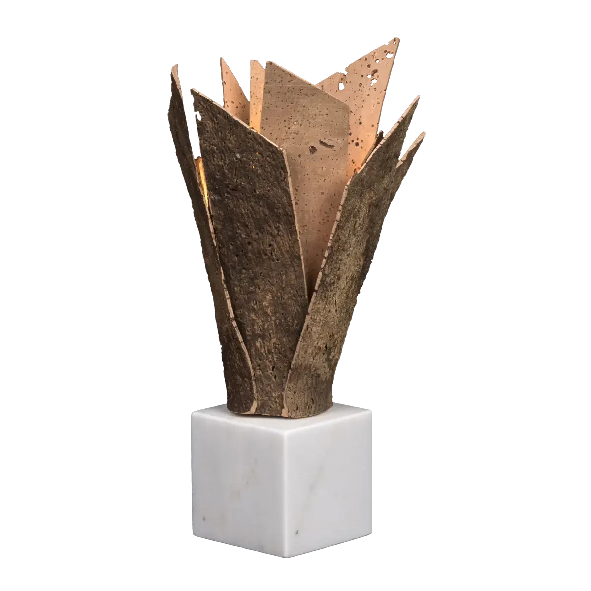 Leaf Castanho - Cortiça autêntica e mármore branco