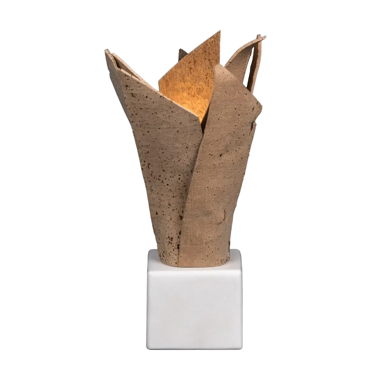 Leaf Dourado - Cortiça autêntica e mármore branco