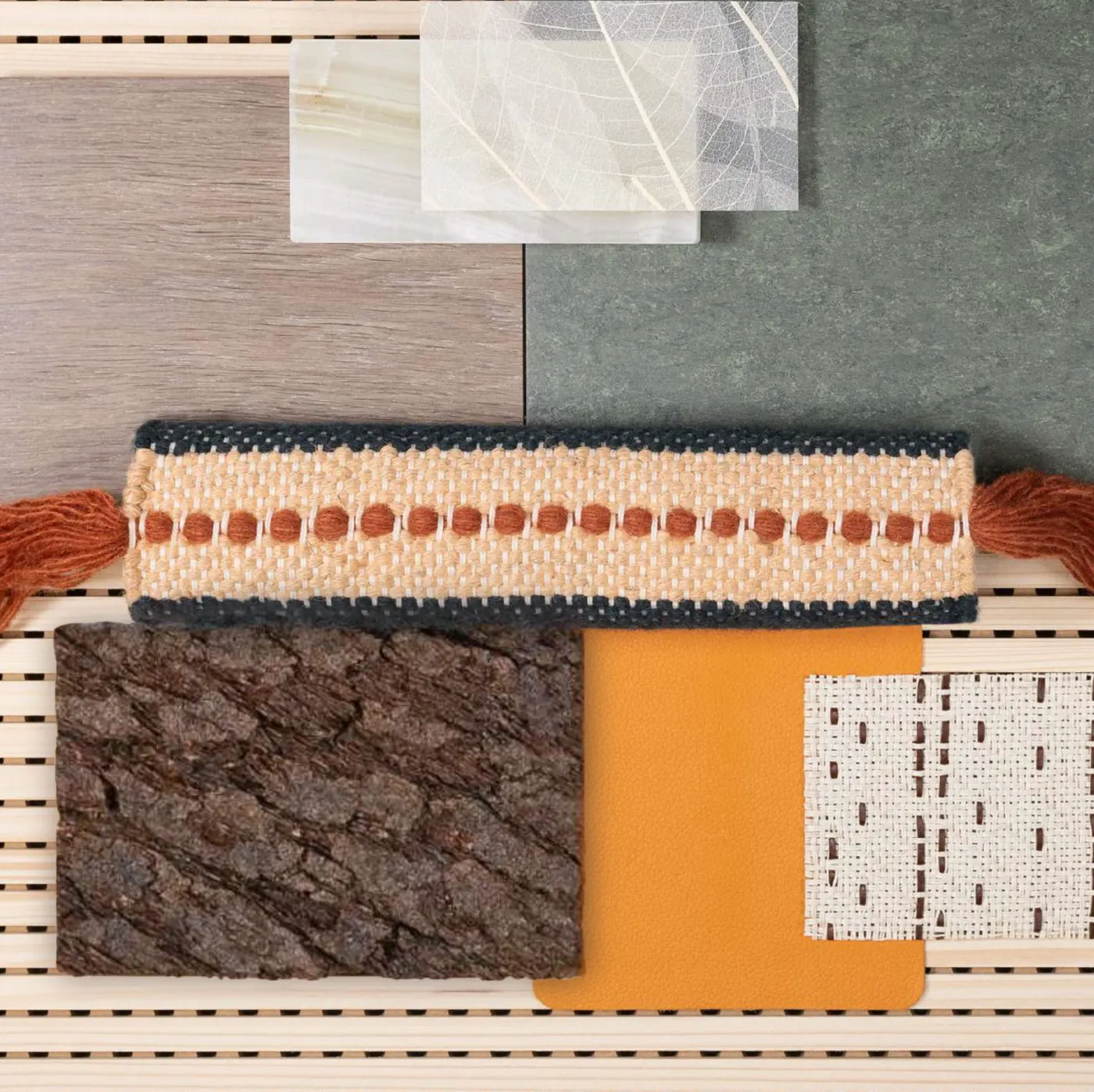 Moodboard Material Bank com cortiça Sildel