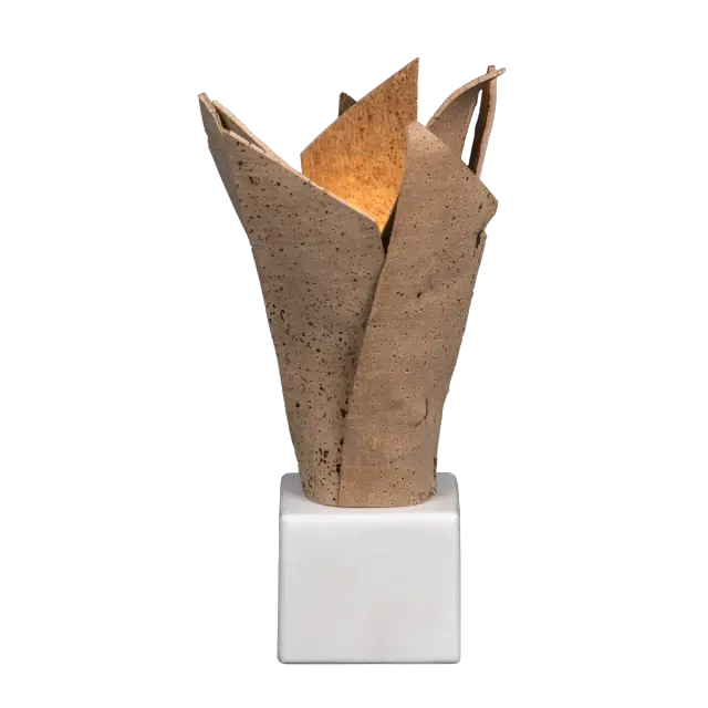 Leaf Dourado - Cortiça autêntica e mármore branco